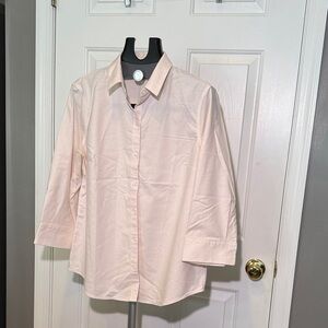 Jones New York Soft Pink 3/4 Sleeve Non-Iron Shirt
